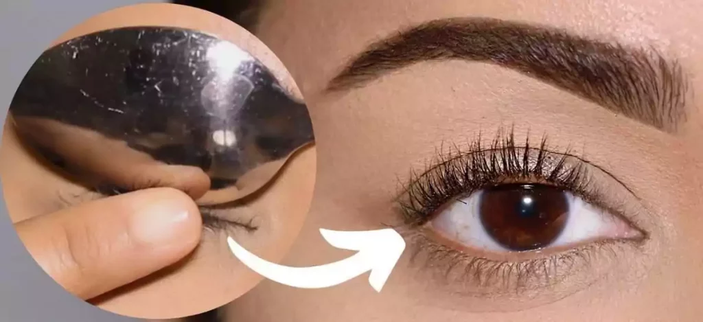 how to curl eyelashes with spoon